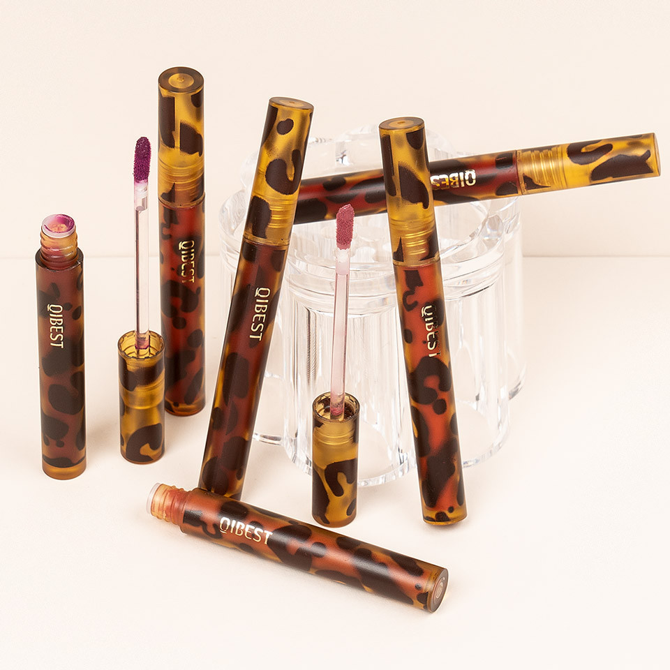 Set 6 Rujuri Lichide Mate Qibest Leopard Print Non-Stick ColorLip Gloss #02 - 3 | YEO