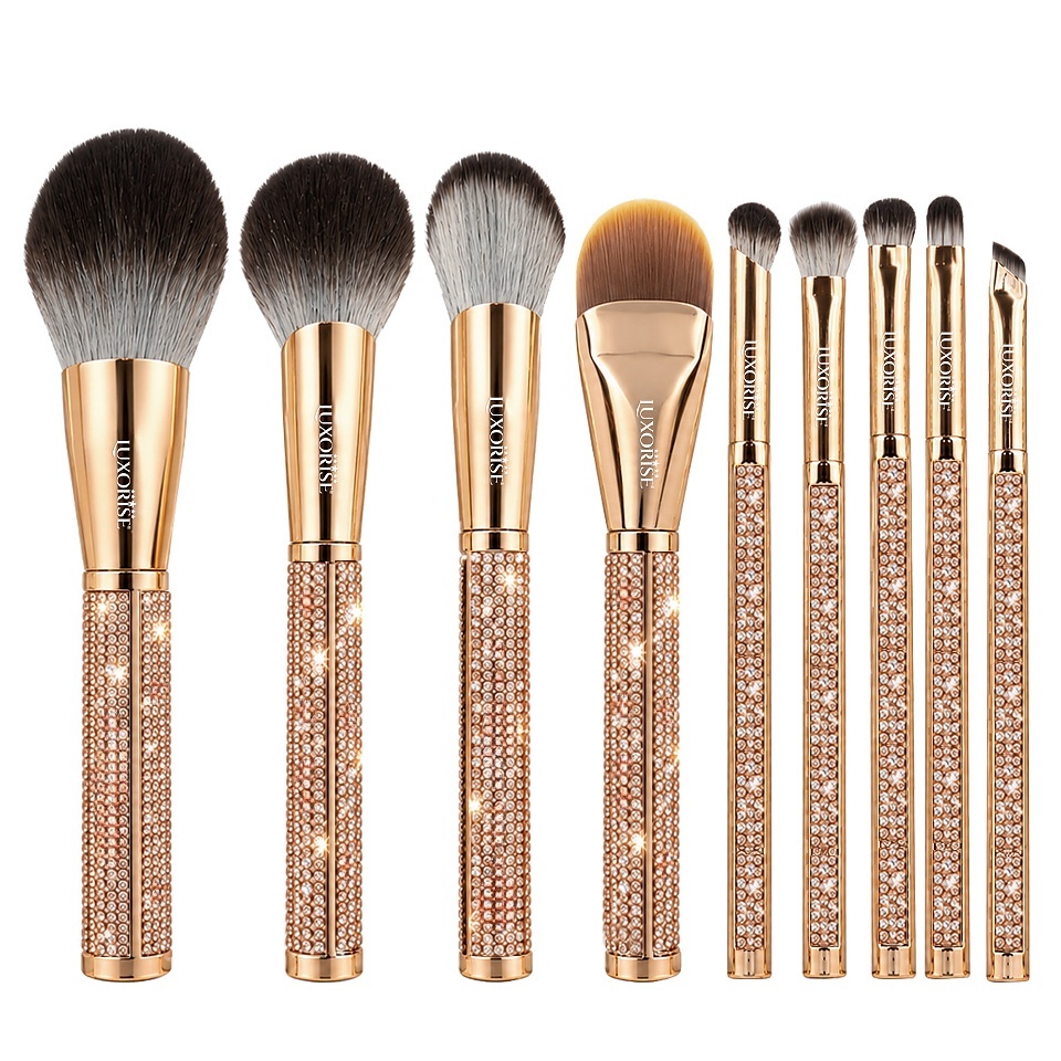 Set 9 Pensule Machiaj LUXORISE Glam Shine + Suport Pensule CADOU – imagine 2