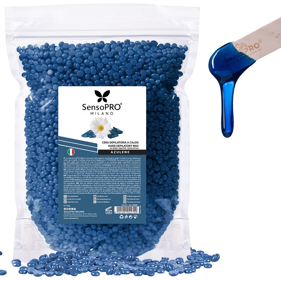Ceara Epilat Elastica Granule SensoPRO Milano Azulene, 500g – imagine 2