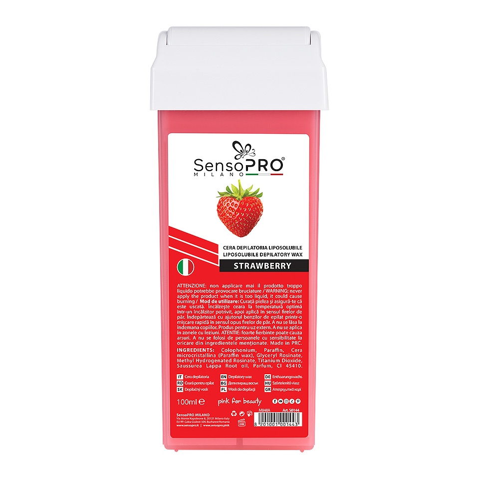 Ceara Epilat Unica Folosinta SensoPRO Milano, Rezerva Strawberry 100ml