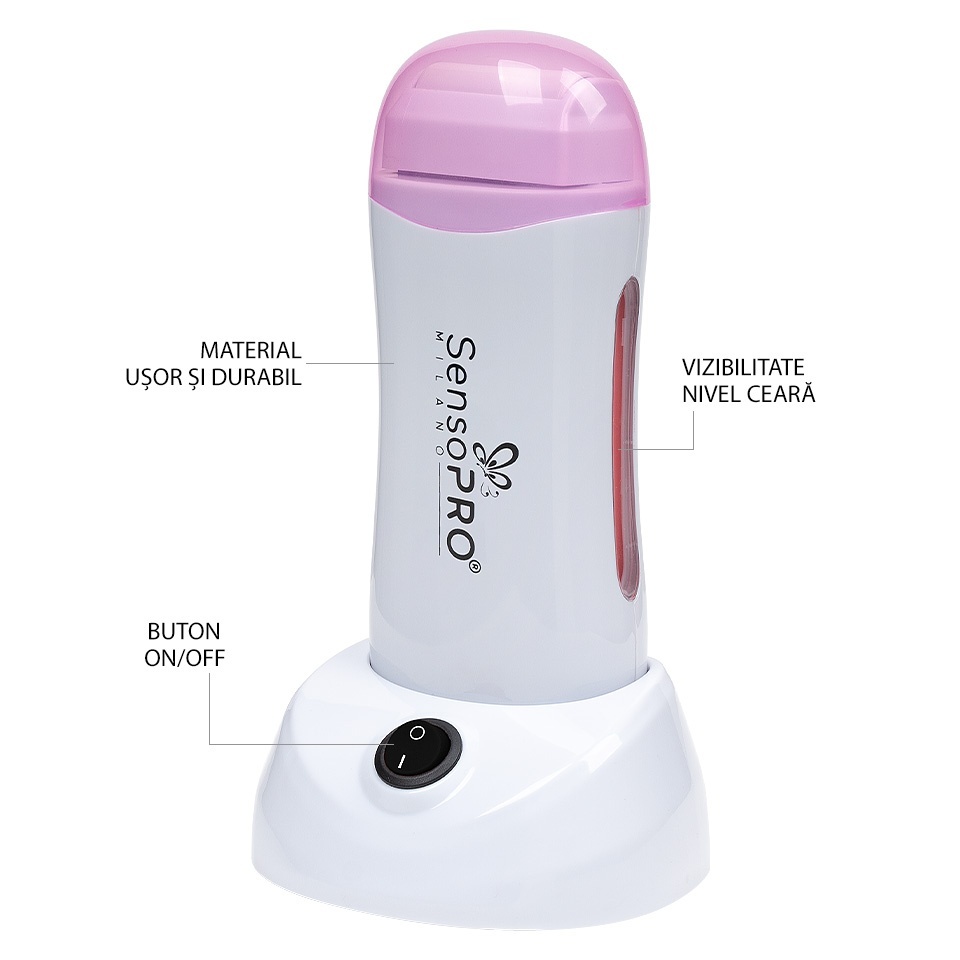Incalzitor Ceara Epilare cu Suport WAX EXPERT PRO - SensoPRO Milano, Roz - imagine 6