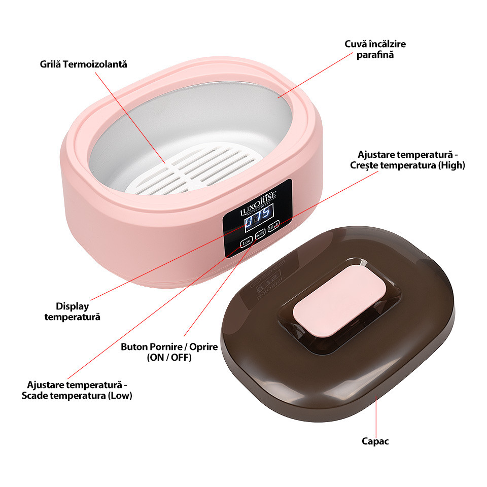 Incalzitor Parafina iTouch SPA 360 - LUXORISE 2000ml, Roz - imagine 6