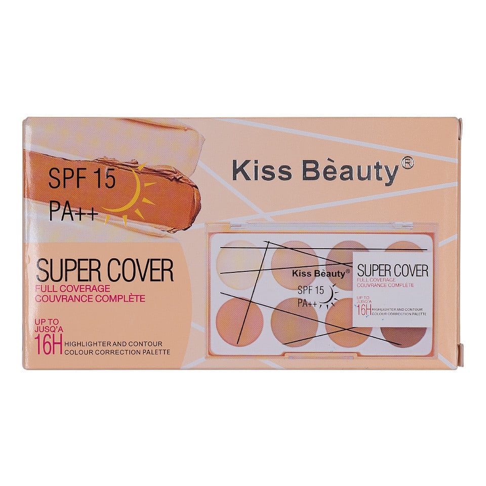 Paleta Corectoare Iluminator & Contur Kiss Beauty Diva Cover, SPF 15, #02 - 1 | YEO