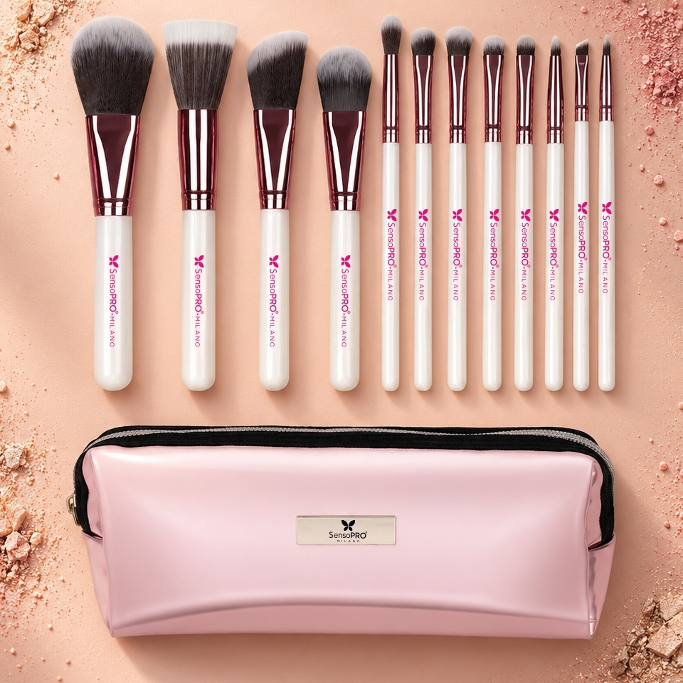 Set 12 Pensule Machiaj SensoPRO Milano Deluxe + Borseta CADOU – imagine 2