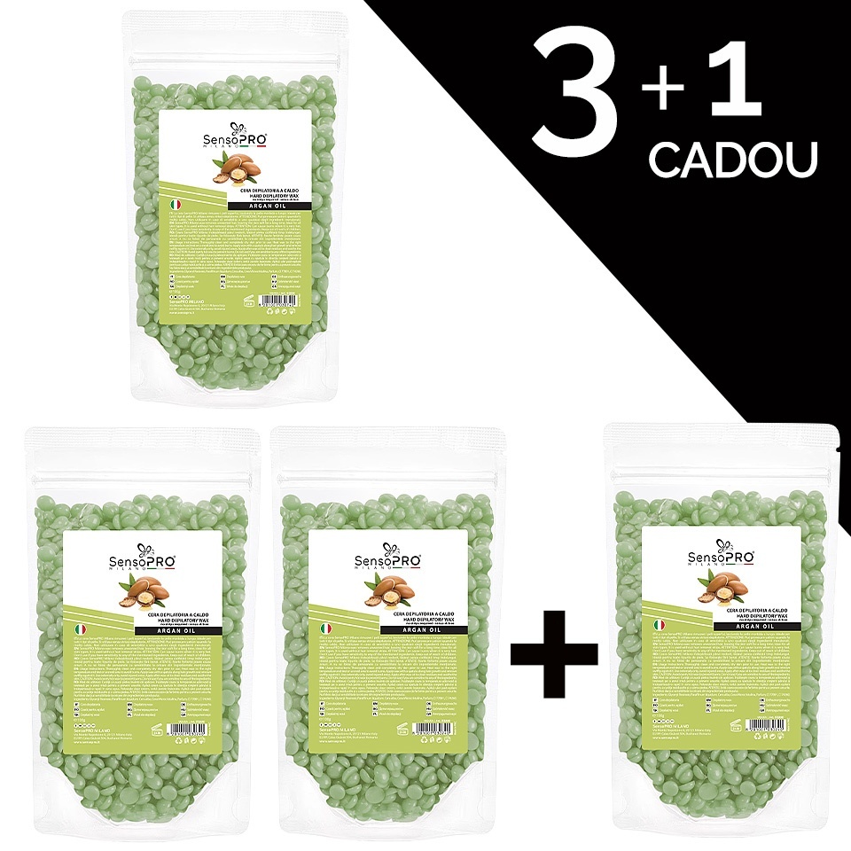 Set 3+1 Gratuit Ceara Epilat Elastica Granule SensoPRO Milano Argan Oil, 100g