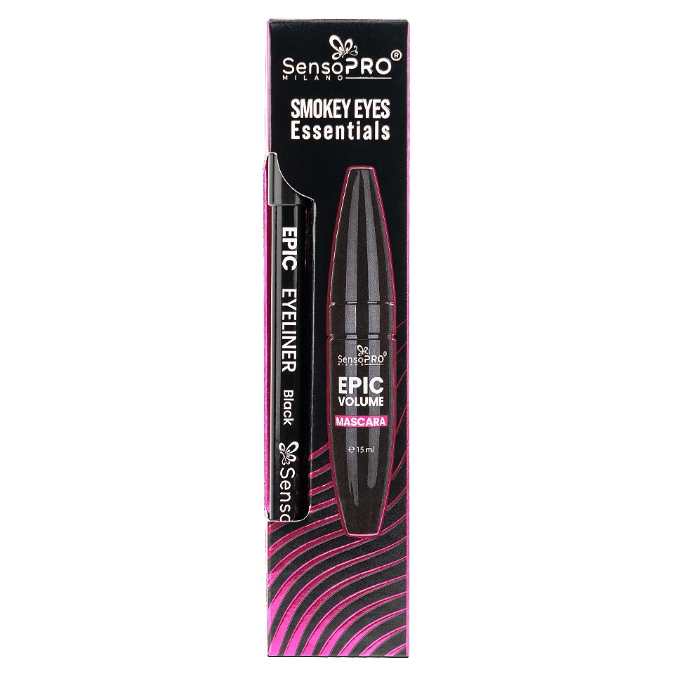 Set Creion Ochi & Mascara SensoPRO Milano Epic Volume - Smokey Eyes Essentials - 2 | YEO