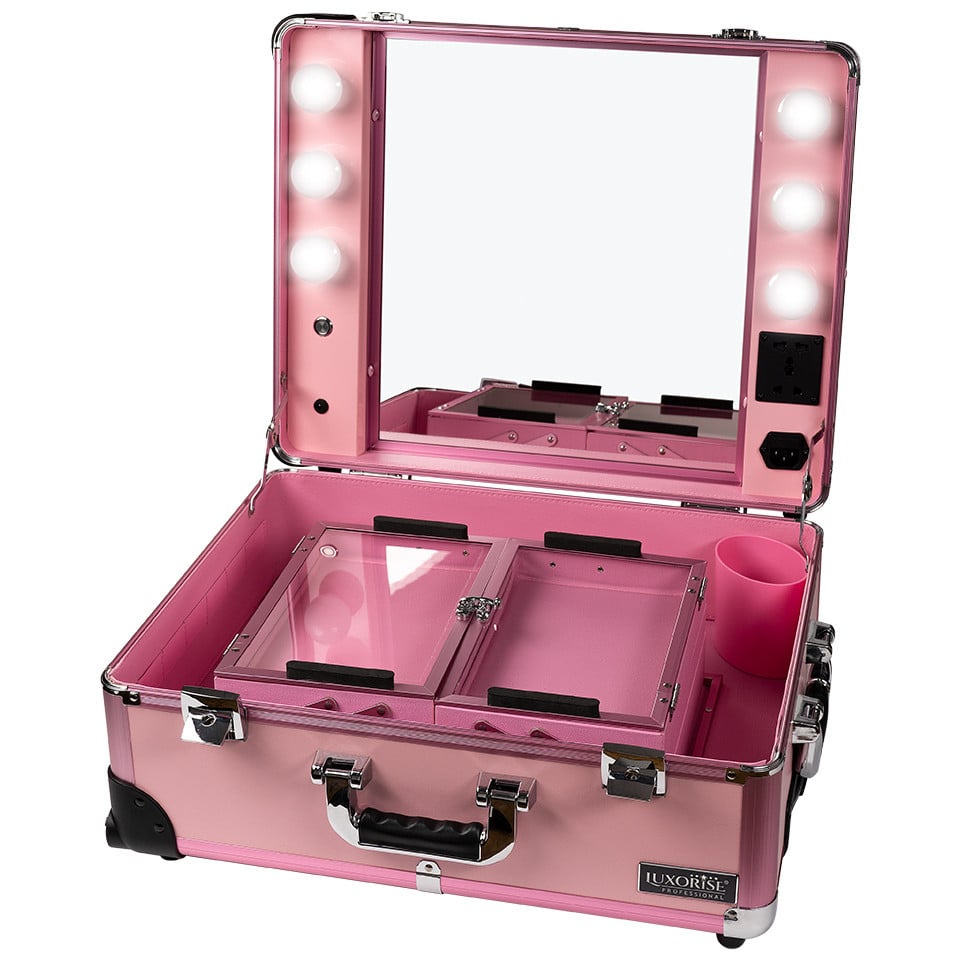 Statie Makeup Portabila Profesionala cu Lumini, Pink Delight - LUXORISE - 3 | YEO