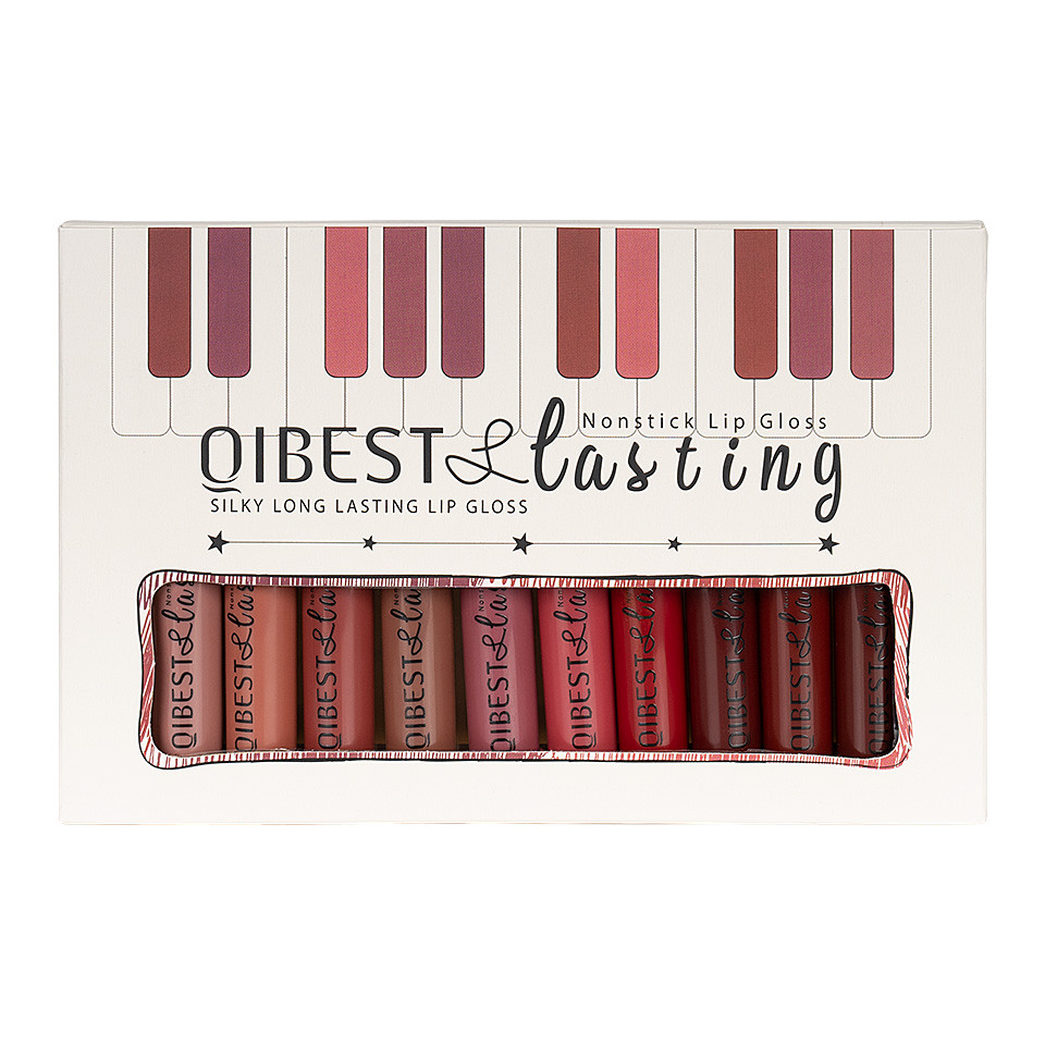 Set 12 Rujuri Lichide Mate Qibest Silky Long Lasting Lip Gloss #01 - 3 | YEO