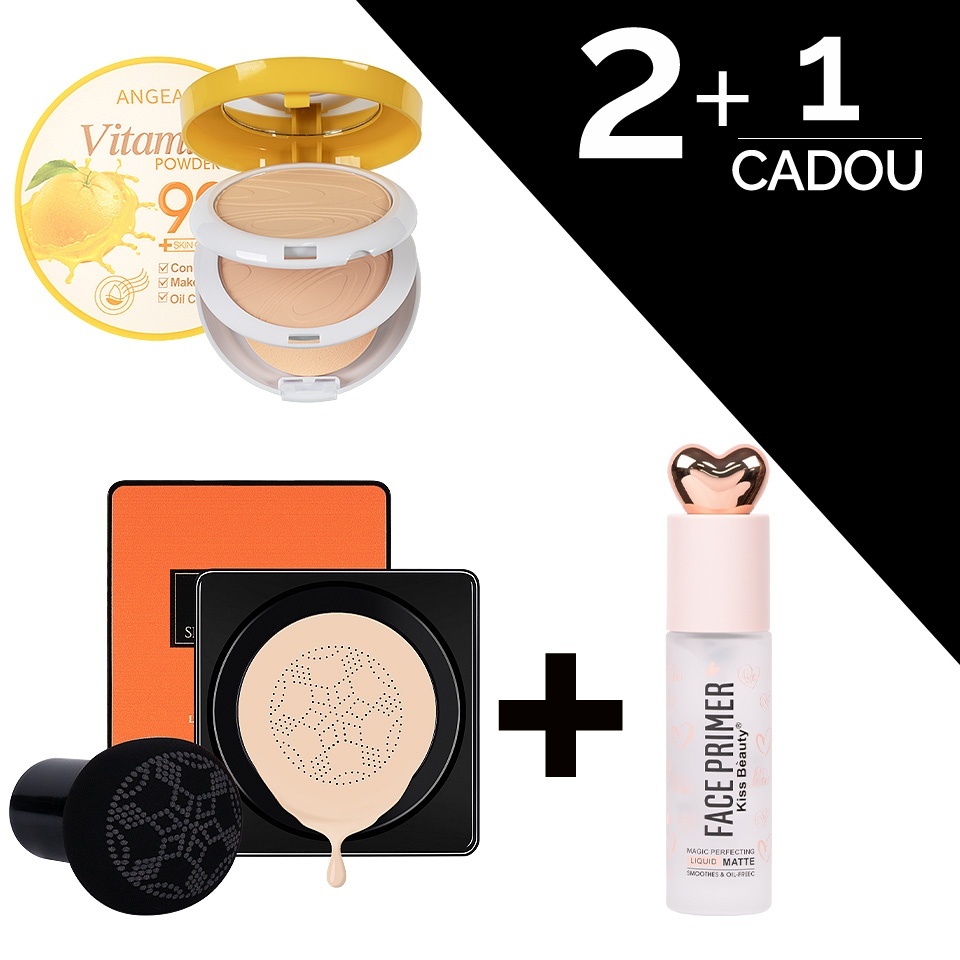 Set CC Cream, Pudra Vitamina C & Primer Machiaj 2 + 1 CADOU