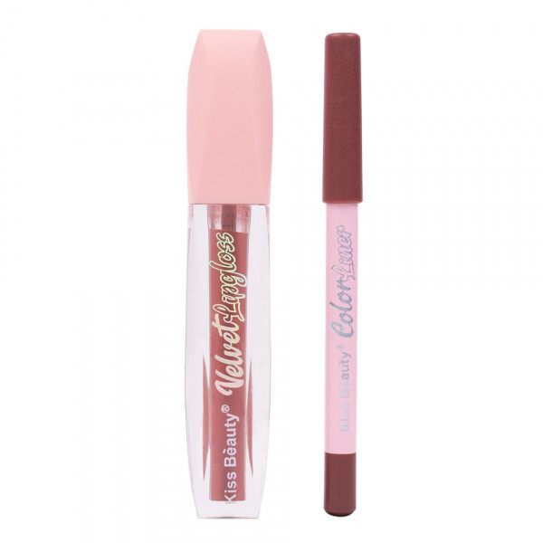 Set 2 in 1 Lip Gloss & Color Liner Kiss Beauty #03
