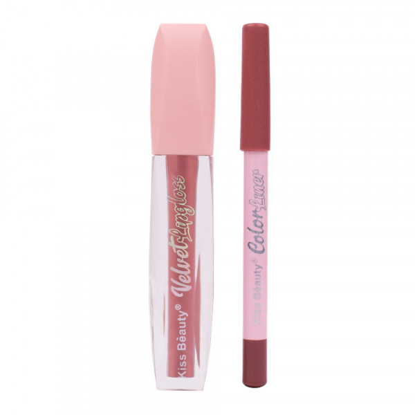 Set 2 in 1 Lip Gloss & Color Liner Kiss Beauty #04