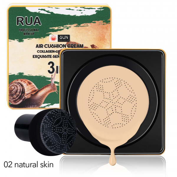 Fond de Ten Air Cusion Cream 3 in 1 Collagen RUA, 02 Natural Skin