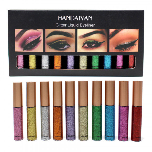 Set 10 Culori Eyeliner Colorat Glitter Handaiyan