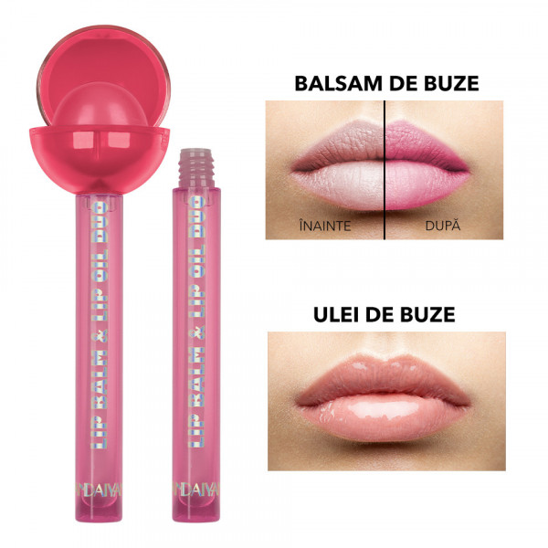 Balsam si Ulei de Buze Handaiyan Lollipop Lip Balm & Lip Oil Duo #02