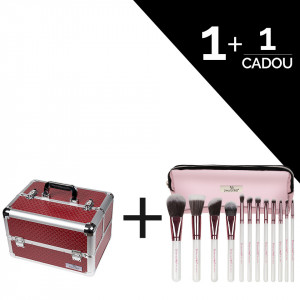 Geanta Makeup Diamond Red - SensoPRO Milano + CADOU Set 12 Pensule Machiaj