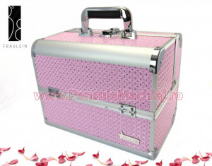Geanta Produse Cosmetice din aluminium Fraulein38 Sparkle Pink