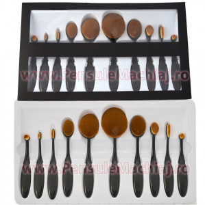 Set 10 Pensule Machiaj - Black Out Oval Brushes Beauty Make-up