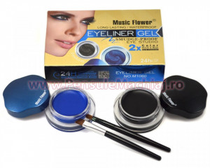 Eyeliner Gel 2 culori Eye Studio Black & Blue + 2 pensule