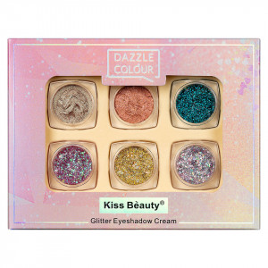 Fard de Pleoape Cremos Kiss Beauty Dazzle Colour, set 6 buc