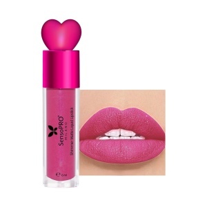 Ruj Lichid Mat cu Sclipici Stardust Velvet - SensoPRO Milano, Astral Rose