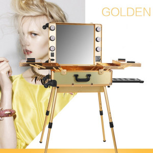 Statie Profesionala Make-Up Premium Gold - Statie de Machiaj culoarea Golden