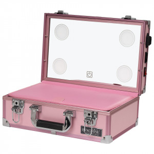 Statie Makeup Portabila Profesionala Mini cu Lumini, Taffy Pink - LUXORISE