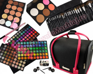 Set Machiaj Fraulein38 Elegance cu geanta cosmetice Black & Pink