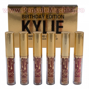 Set Rujuri Lichide Mate 6 Culori Kylie Birthday Edition Sandstorm