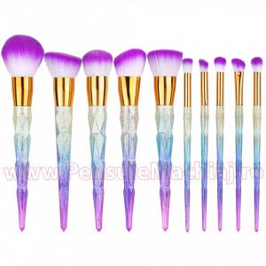 Set 10 Pensule Machiaj Unicorn Purple Limited Edition