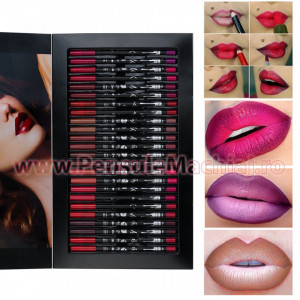 Set Creion Contur Buze 24 culori Madness Lips Kiss Beauty