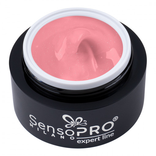 Gel Constructie Unghii Expert Line SensoPRO Milano - Shimmer Rose Petals 15ml