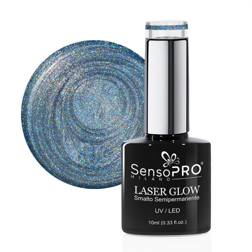 Oja Semipermanenta Holografica Laser Glow SensoPRO Milano #06 Sapphire Grace, 10ml