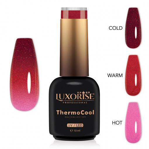 Oja Semipermanenta Termica 3 Culori LUXORISE ThermoCool, Pinky Secret 10ml