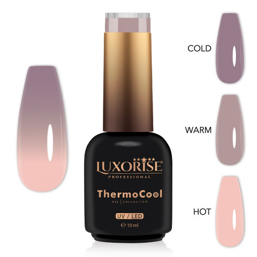 Oja Semipermanenta Termica 3 Culori LUXORISE ThermoCool, Secret Nude 10ml