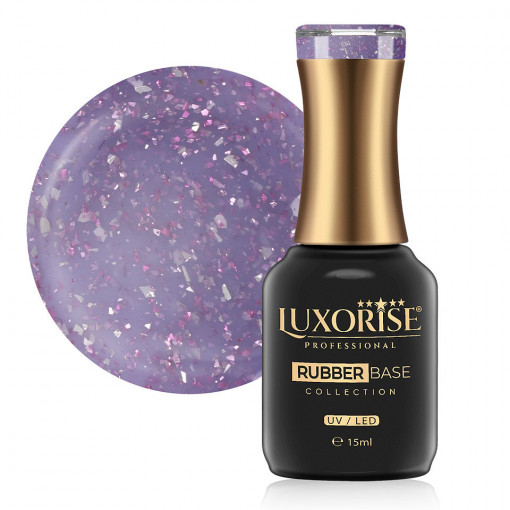 Rubber Base LUXORISE Sparkling Collection, Tinted Lilac 15ml