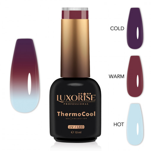 Oja Semipermanenta Termica 3 Culori LUXORISE ThermoCool, Happy Hippy 10ml