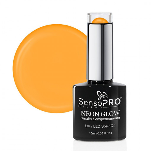 Oja Semipermanenta Neon Glow SensoPRO Delicious Orange #02, 10ml