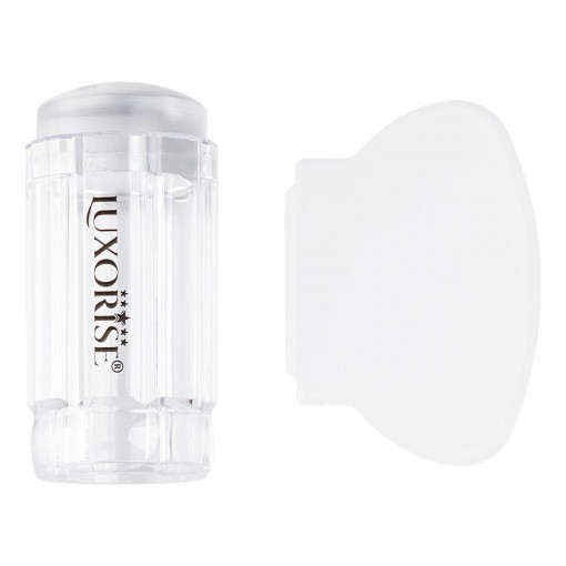 Stampila Unghii Silicon cu Racleta LUXORISE, Crystal Clear