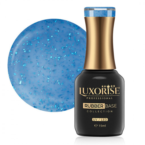 Rubber Base LUXORISE Sparkling Collection, Resort Blue 15ml