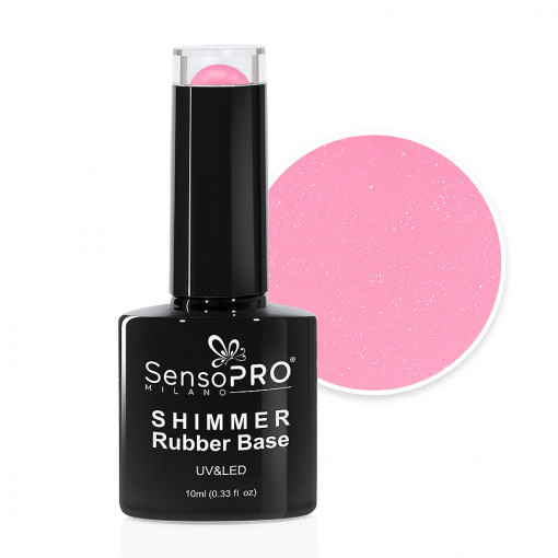 Shimmer Rubber Base SensoPRO Milano 10ml, Pink Paradise #61