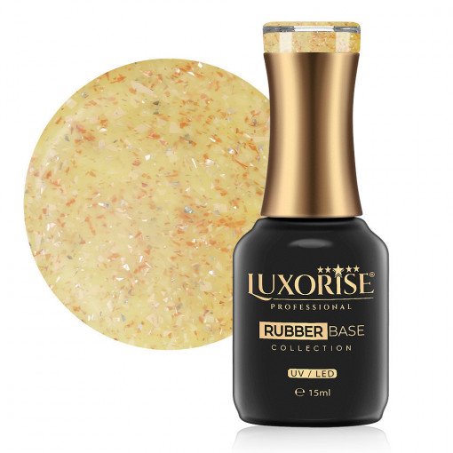 Rubber Base LUXORISE Sparkling Collection, Mango Sprinkles 15ml