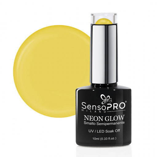 Oja Semipermanenta Neon Glow SensoPRO Milano 10ml, Punchy Lemon #34