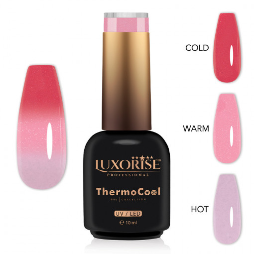 Oja Semipermanenta Termica 3 Culori LUXORISE ThermoCool, Blush Bliss 10ml