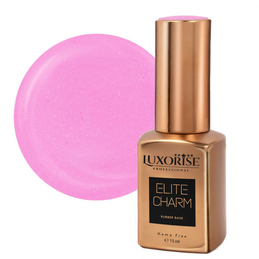 Rubber Base Hema Free ELITE CHARM LUXORISE - Pink Brilliance 15ml