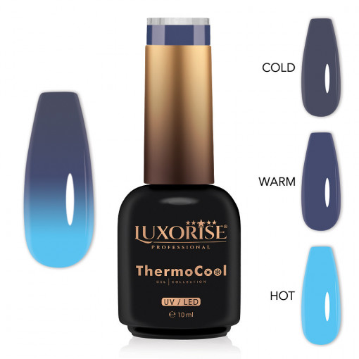 Oja Semipermanenta Termica 3 Culori LUXORISE ThermoCool, Mystic Sky 10ml