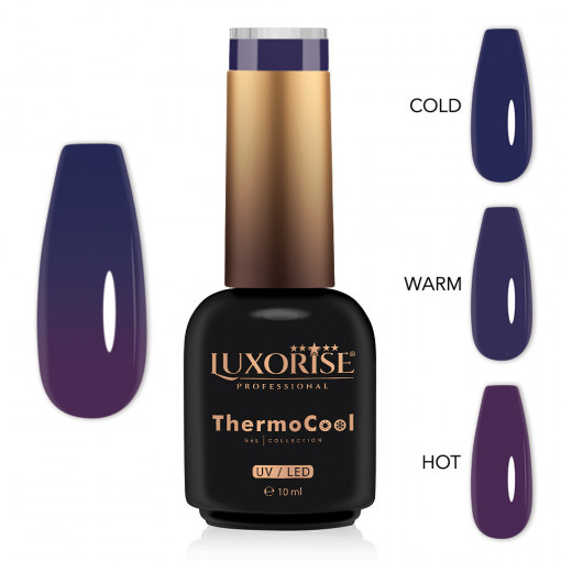 Oja Semipermanenta Termica 3 Culori LUXORISE ThermoCool, Plum Affair 10ml