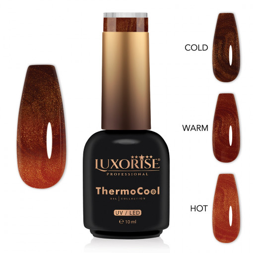 Oja Semipermanenta Termica 3 Culori LUXORISE ThermoCool, Tan Radiance 10ml