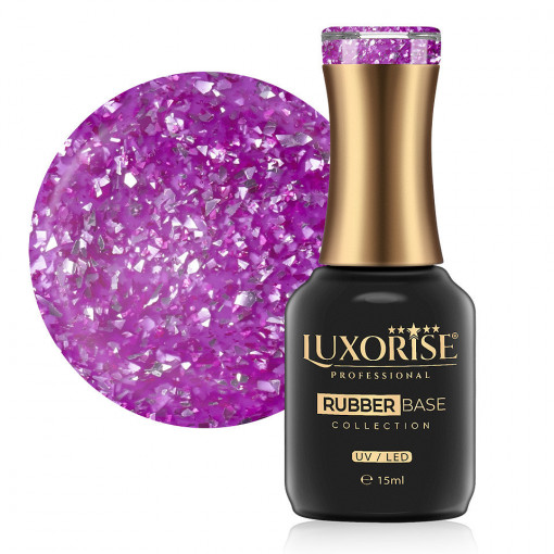 Rubber Base LUXORISE Sparkling Collection, Orchid Flakes 15ml