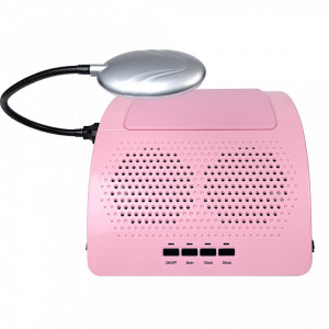 Aspirator praf unghii cu 2 Motoare 60W Dual Fusion Elite + Lampa LED LUXORISE , Roz - Img 3