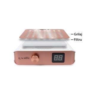 Aspirator Praf Unghii cu Display 60W AirPrecision Elite - LUXORISE, Rose gold - Img 3